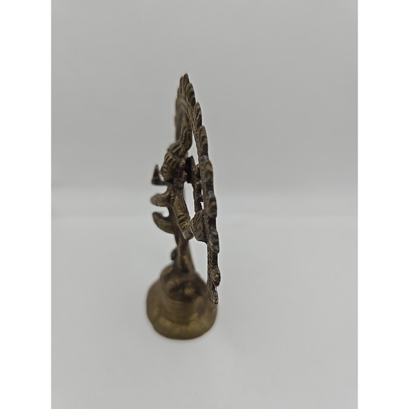 VINTAGE Shiny Dancing Shiva Nataraja Shiva‎ Hindu God Brass Statue 4" - Picture 15 of 16